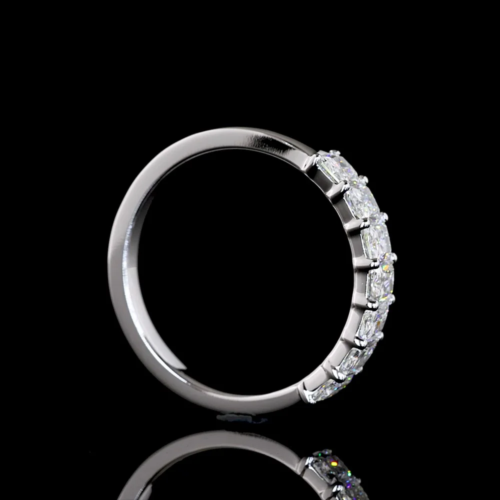 14K White Gold Seven-Stone Eternity Band with 1.10 Carat Total Weight Radiant Cut Lab Diamonds (E-F Color, VS1 Clarity) - Covaloro Fine Jewelry