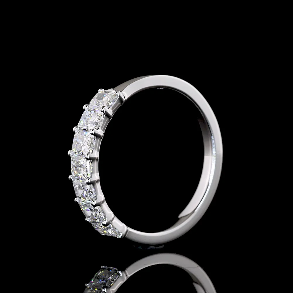 14K White Gold Seven-Stone Eternity Band with 1.10 Carat Total Weight Radiant Cut Lab Diamonds (E-F Color, VS1 Clarity) - Covaloro Fine Jewelry - Image 2