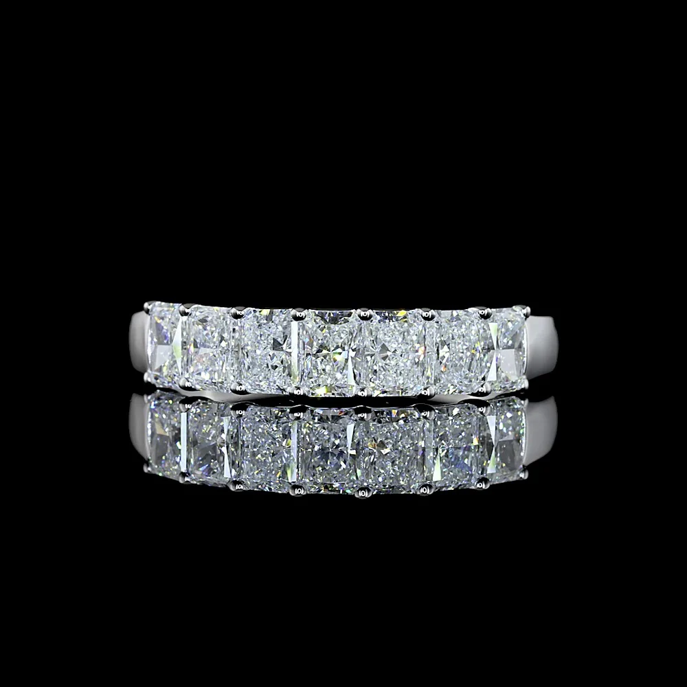 14K White Gold Seven-Stone Eternity Band with 1.10 Carat Total Weight Radiant Cut Lab Diamonds (E-F Color, VS1 Clarity) - Covaloro Fine Jewelry - Image 3