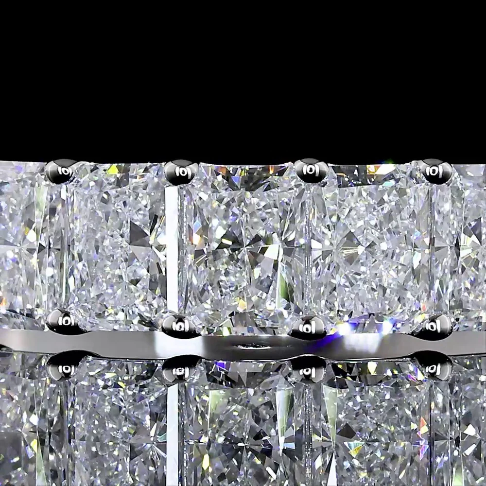14K White Gold Seven-Stone Eternity Band with 1.10 Carat Total Weight Radiant Cut Lab Diamonds (E-F Color, VS1 Clarity) - Covaloro Fine Jewelry - Image 4