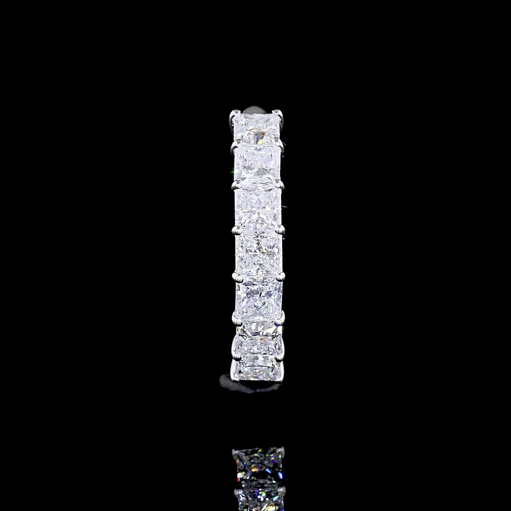 14K White Gold Seven-Stone Eternity Band with Princess Cut Lab Diamonds - 1.14 Carat Total Weight (E-F Color, VS Clarity) - Covaloro Fine Jewelry - Image 3