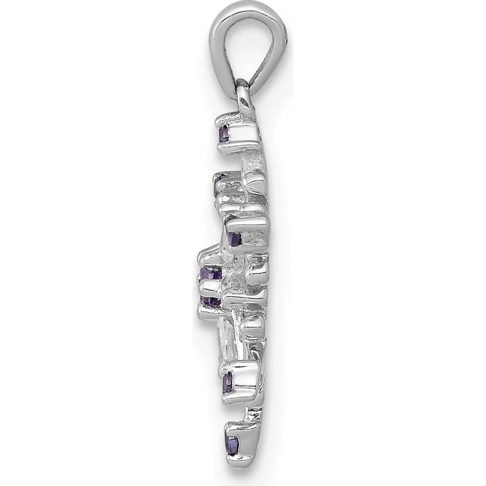 14K White Gold Snowflake Pendant with Blue and White Diamonds - 0.10 Carat Total Diamond Weight by Monteluci Fine Jewelry - Image 2