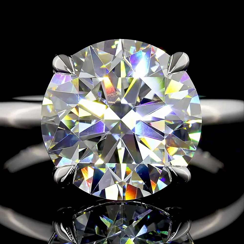 14K White Gold Solitaire Engagement Ring with 5.15 Carat Round Brilliant Cut Lab Diamond - D VVS2 Clarity, IGI Certified - Covaloro Fine Jewelry - Image 2