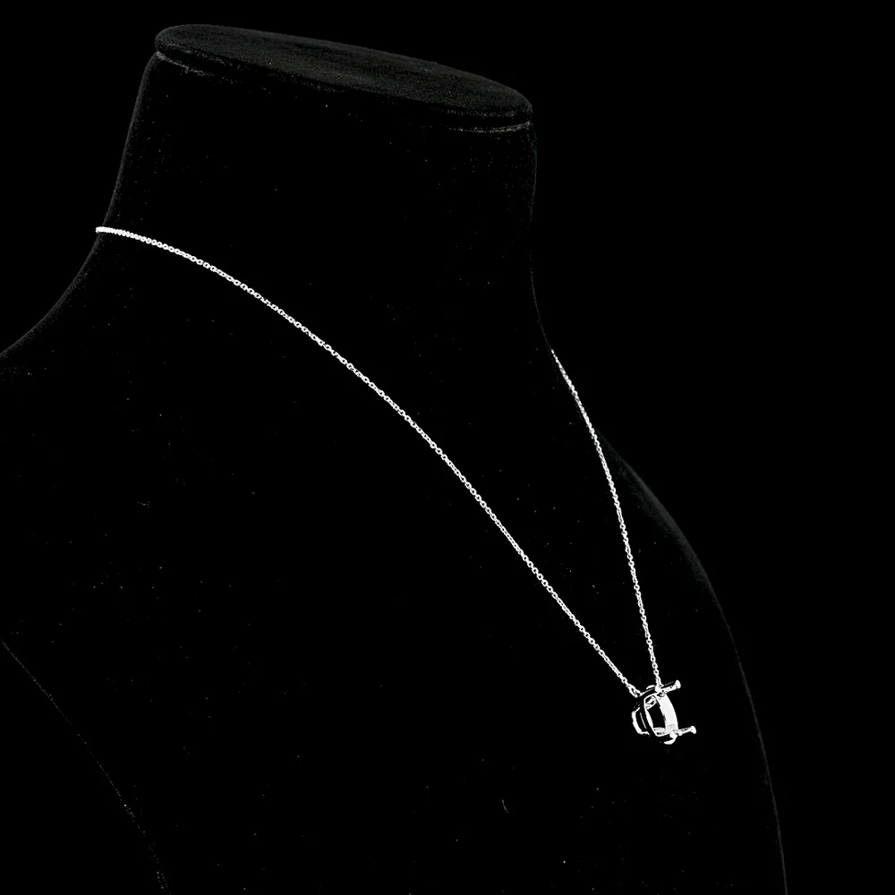 14K White Gold Solitaire Pendant with 7.14 Carat Round Brilliant Cut Lab Diamond - E-F VS2 GIA Certified - Covaloro Fine Jewelry - Image 2