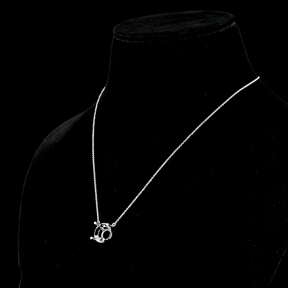 14K White Gold Solitaire Pendant with 7.14 Carat Round Brilliant Cut Lab Diamond - E-F VS2 GIA Certified - Covaloro Fine Jewelry - Image 3