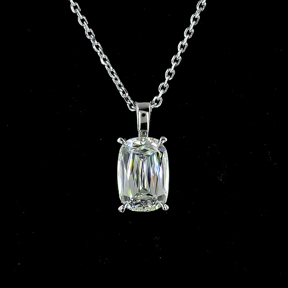 14K White Gold Solitaire Pendant with North-South Radiant Cut Lab Diamond - 1.61 Carat G Color VVS2 - Covaloro Fine Jewelry - Image 2