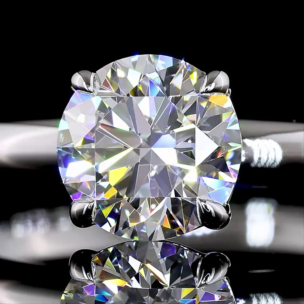14K White Gold Solitaire Ring with 1.02 Carat Round Brilliant Cut Lab Grown Diamond - E-F Color, VS1 Clarity - Covaloro Fine Jewelry - Image 2