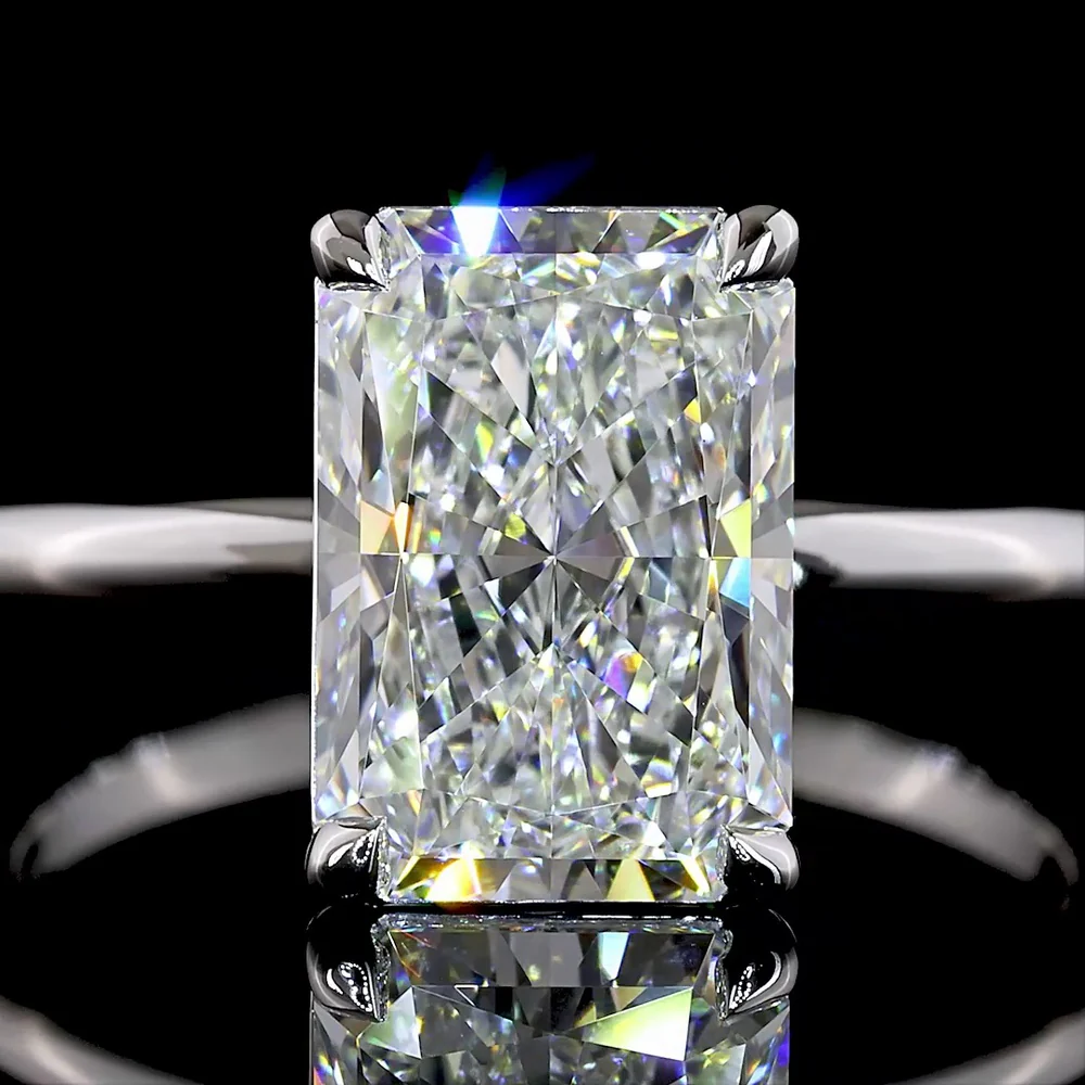 14K White Gold Square Cushion Brilliant Solitaire Ring with 1.03 Carat Lab Grown D VVS2 Diamond - IGI Certified - Covaloro Fine Jewelry - Image 2
