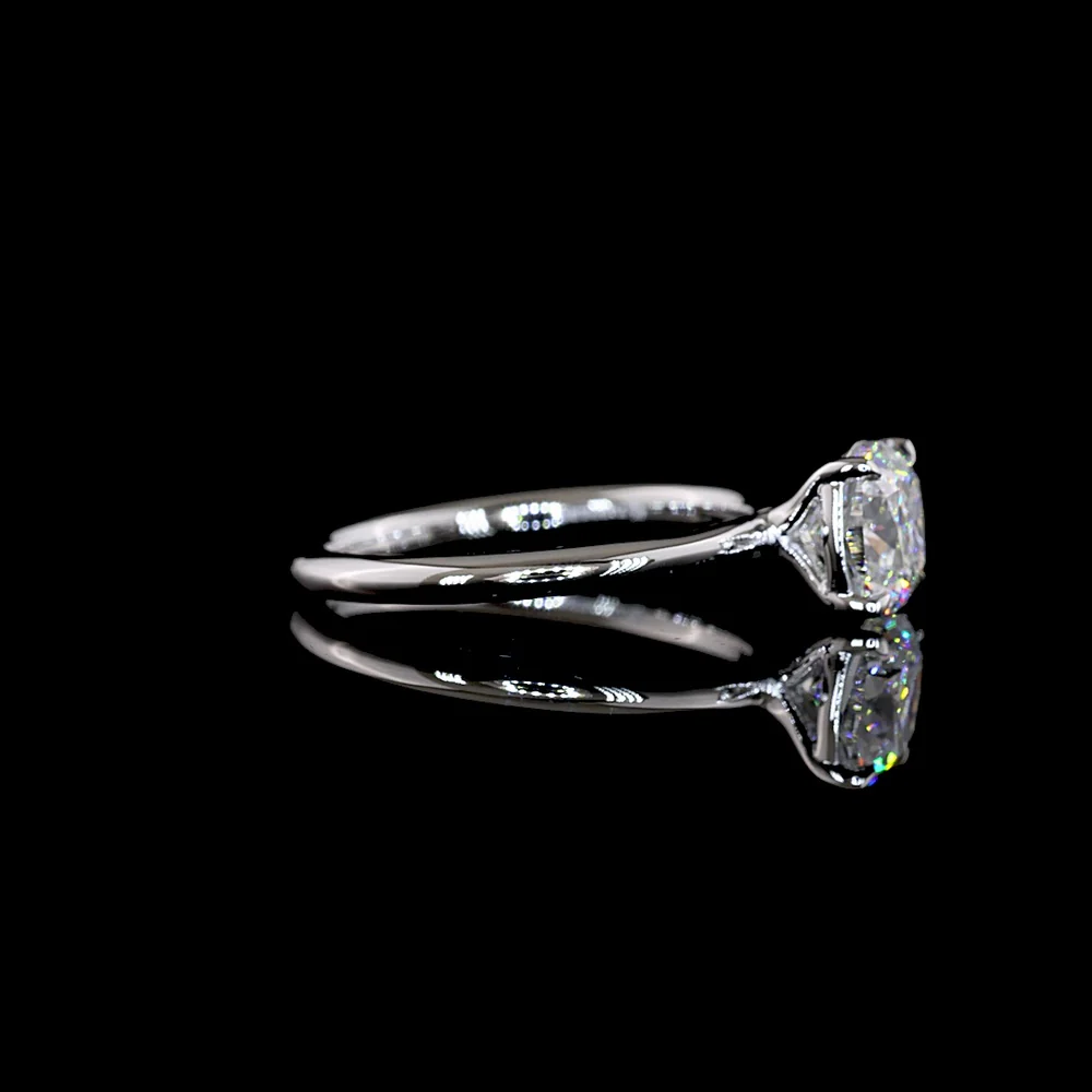 14K White Gold Square Cushion Brilliant Solitaire Ring with 1.52 Carat Lab Grown D VVS2 Diamond - IGI Certified - Covaloro Fine Jewelry - Image 3