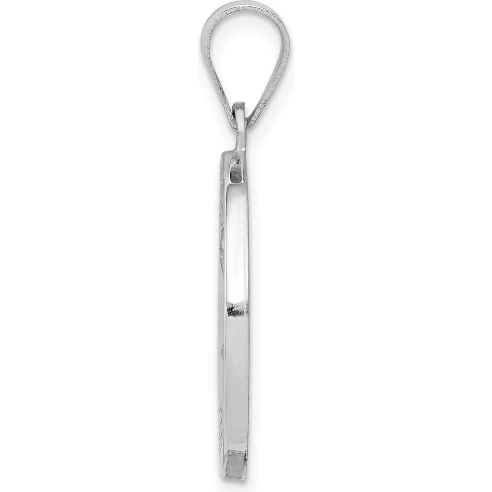 14K White Gold St. Matthew Medal Round Pendant with Rhodium Plating - Spiritual Faith Charm by Oro Pregiato - Image 2