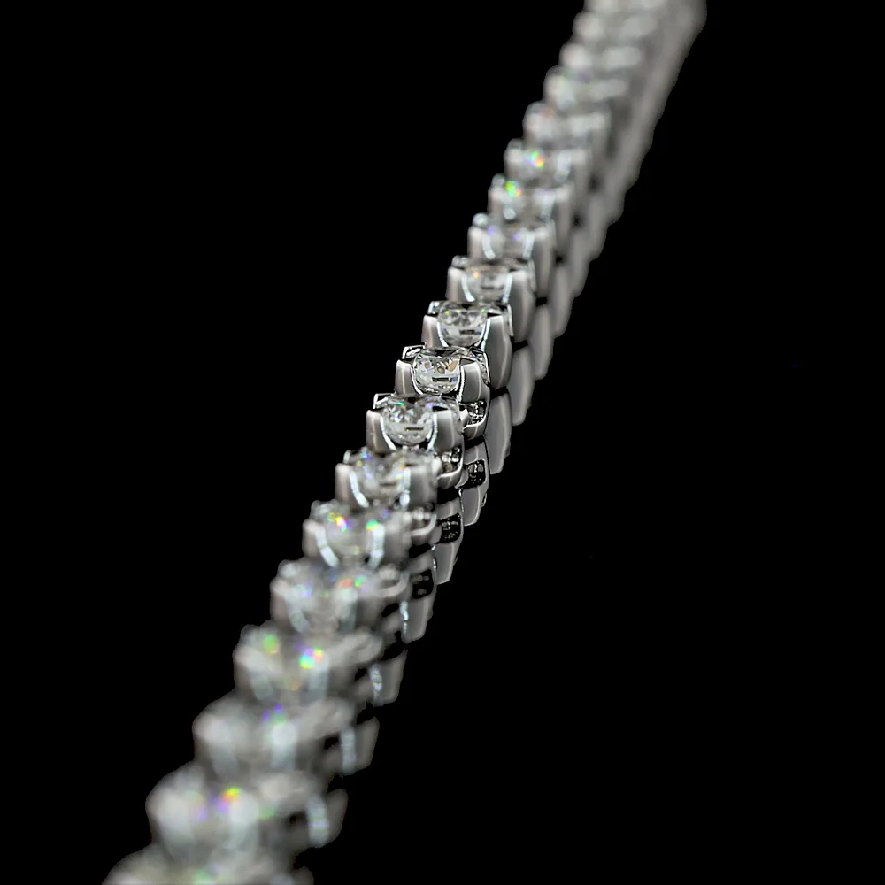 14K White Gold Station Necklace with 27 Round Brilliant Cut Lab Diamonds - 3.16 Total Carat Weight, E-F Color, VS2 Clarity - Covaloro Fine Jewelry - Image 4