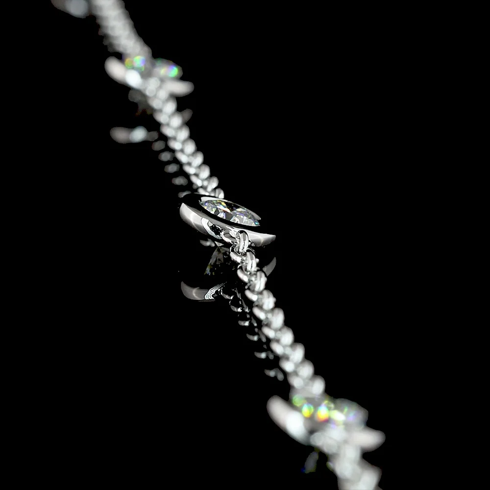 14K White Gold Station Necklace with Bezel-Set Round Lab Diamonds - 1.97 Carat Total Diamond Weight - Covaloro Fine Jewelry - Image 3