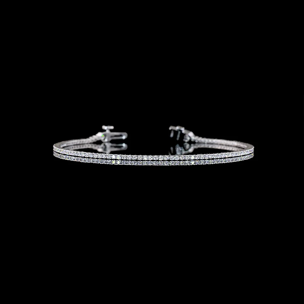 14K White Gold Tennis Bracelet with 111 Prong-Set Round Lab Diamonds - 0.97 Carat Total Diamond Weight - Covaloro Fine Jewelry