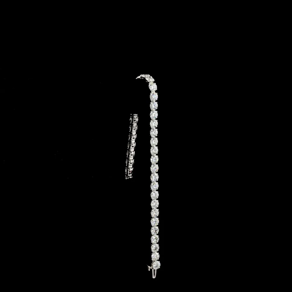 14K White Gold Tennis Bracelet with 15 Carats of Round Brilliant Cut Lab Diamonds - 37 Stones in Prong Setting - Covaloro Fine Jewelry - Image 3