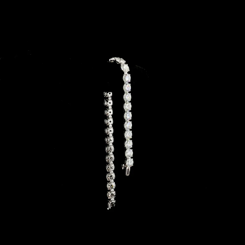 14K White Gold Tennis Bracelet with 19.93 Carats Round Brilliant Cut Lab Diamonds and Marquise Accents - 20.23 Total Carat Weight - Covaloro Fine Jewelry - Image 3