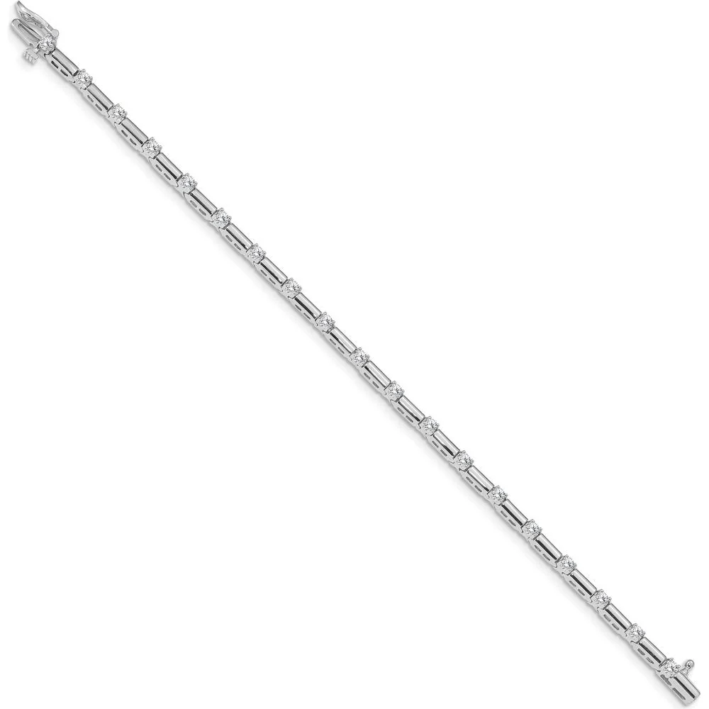 14K White Gold Tennis Bracelet with 19 Round Diamonds - 1.0 Carat Total Diamond Weight by Monteluci Fine Jewelry - Image 2