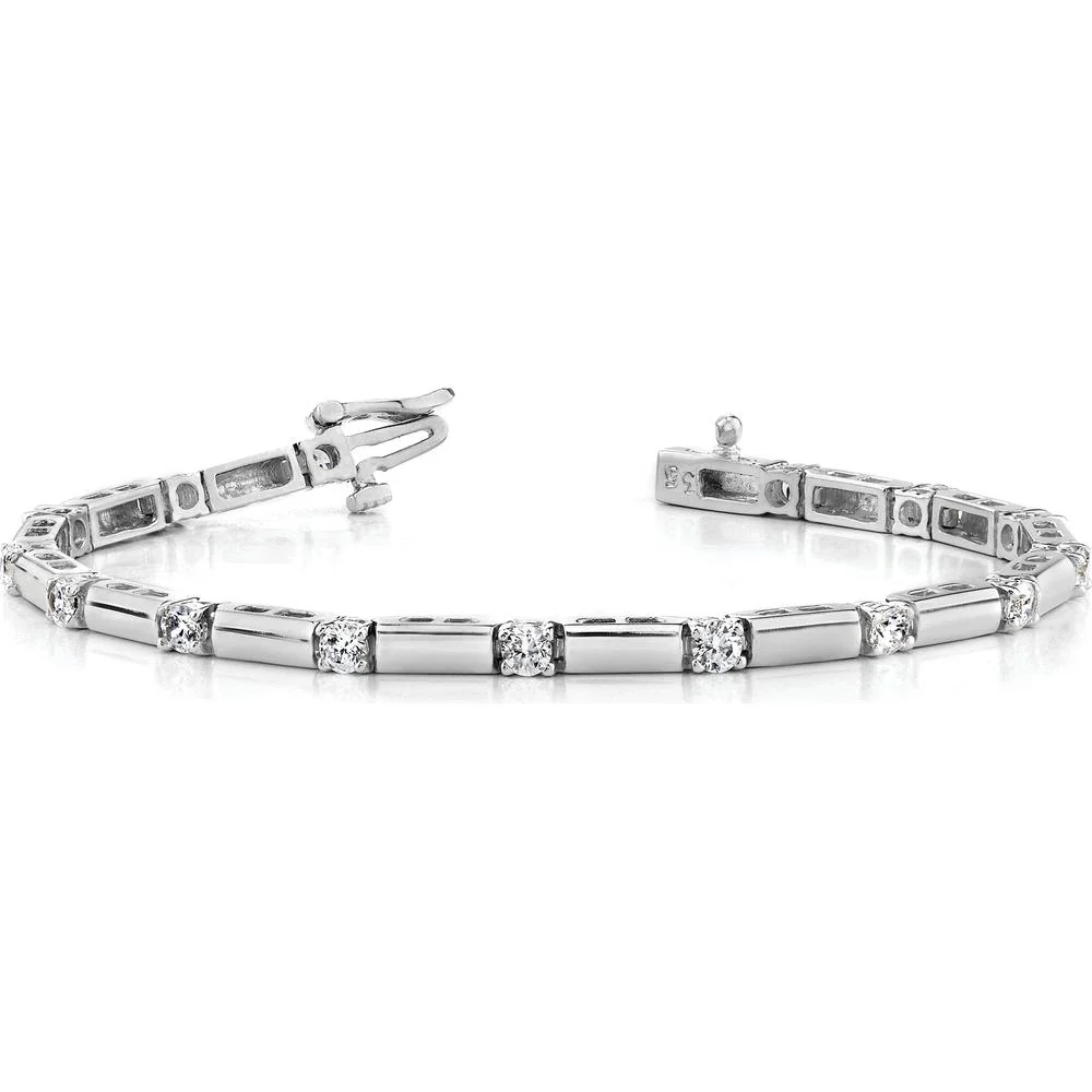 14K White Gold Tennis Bracelet with 19 Round Diamonds - 1.0 Carat Total Diamond Weight by Monteluci Fine Jewelry - Image 3