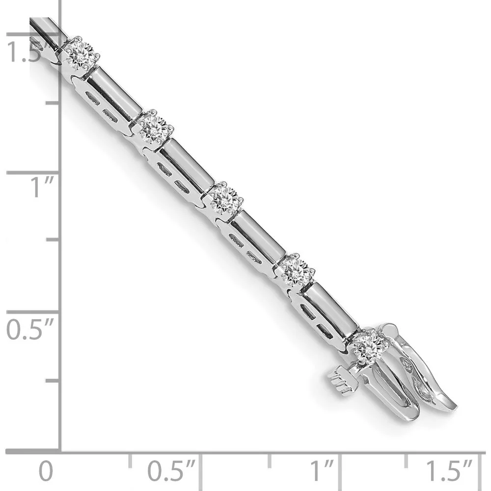 14K White Gold Tennis Bracelet with 19 Round Diamonds - 1.0 Carat Total Diamond Weight by Monteluci Fine Jewelry - Image 4