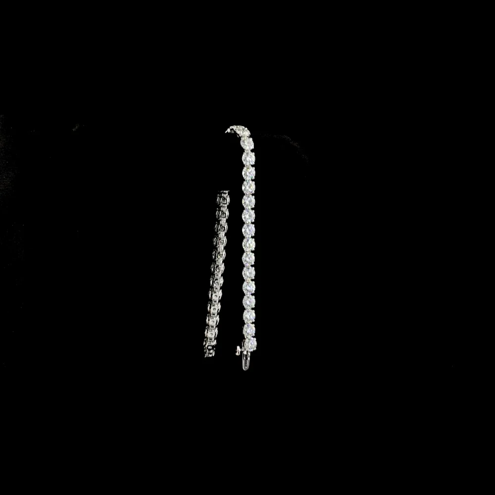 14K White Gold Tennis Bracelet with 36 Round Brilliant Cut Lab Diamonds - 11.98 Carat Total Weight E-F Color VS Clarity - Covaloro Fine Jewelry - Image 3