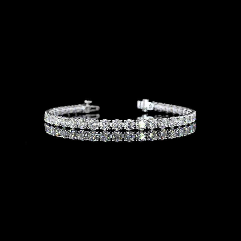 14K White Gold Tennis Bracelet with 37 Brilliant Cut Round Lab Diamonds - 10.98 Carat Total Weight (E-F Color, VS Clarity) - Covaloro Fine Jewelry