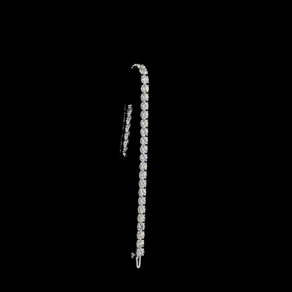 14K White Gold Tennis Bracelet with 37 Brilliant Cut Round Lab Diamonds - 10.98 Carat Total Weight (E-F Color, VS Clarity) - Covaloro Fine Jewelry - Image 3