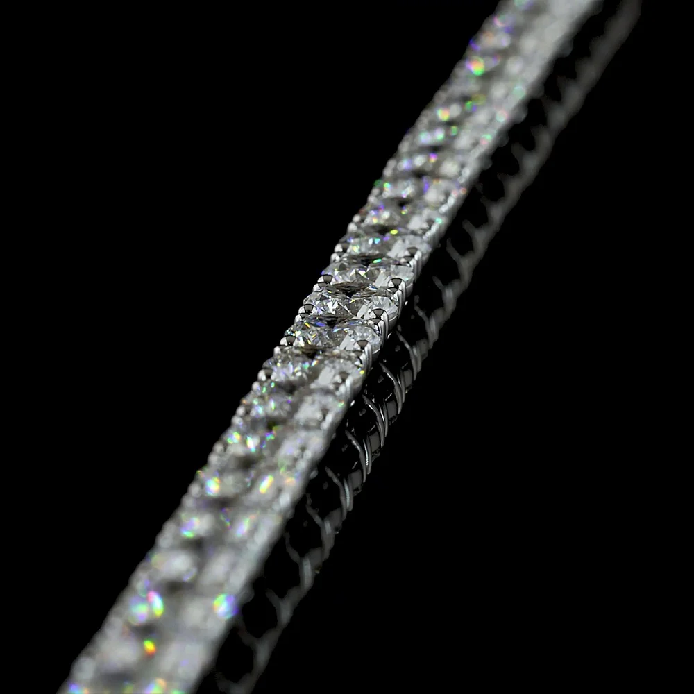 14K White Gold Tennis Bracelet with 41 Prong-Set Round Lab Diamonds - 8.81 Carats Total Diamond Weight, E-F Color, VS1 Clarity - Covaloro Fine Jewelry - Image 3