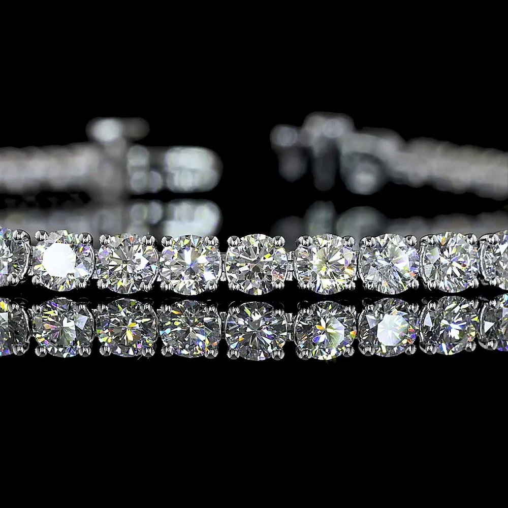 14K White Gold Tennis Bracelet with 52 Brilliant Cut and 8 Marquise Lab Diamonds - 6.00 Carats Total Diamond Weight - Covaloro Fine Jewelry - Image 2