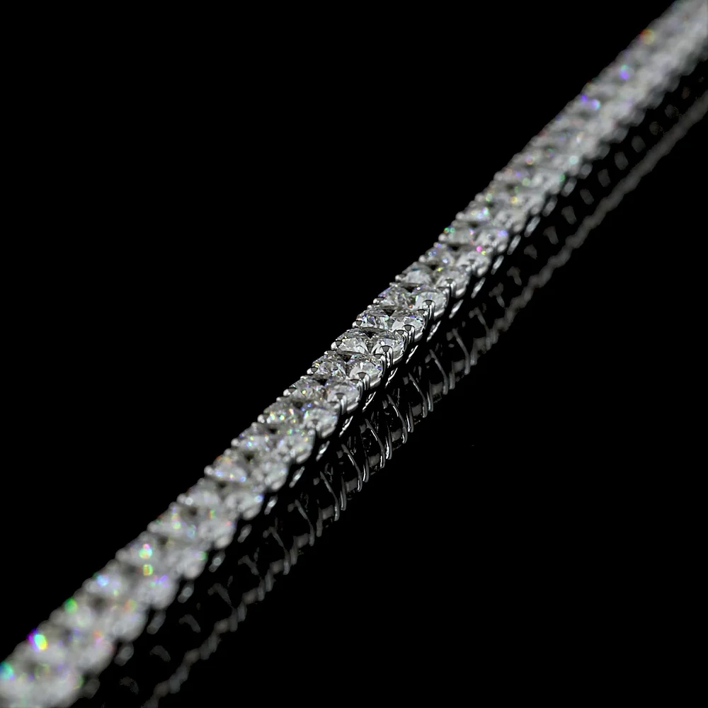 14K White Gold Tennis Bracelet with 52 Brilliant Cut and 8 Marquise Lab Diamonds - 6.00 Carats Total Diamond Weight - Covaloro Fine Jewelry - Image 3