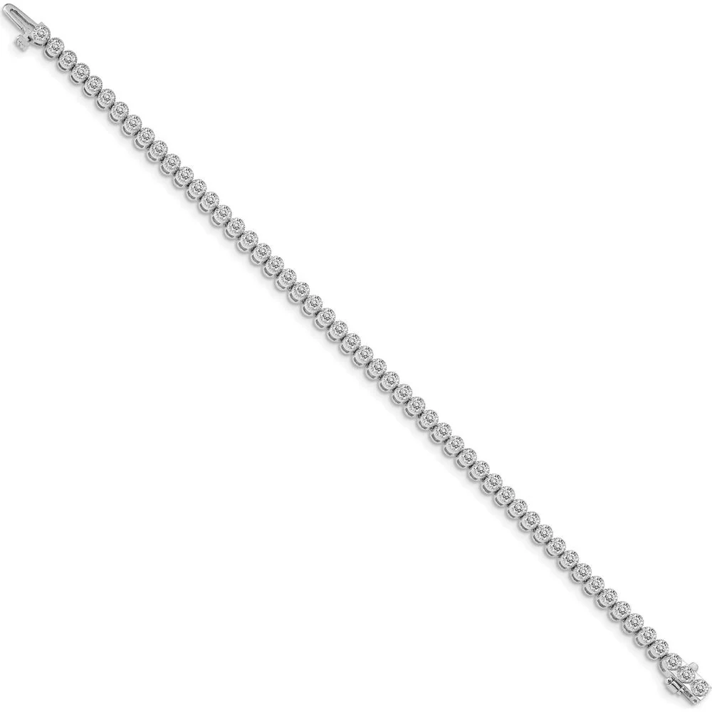 14K White Gold Tennis Bracelet with 52 Round Diamonds - 3.06 Carat Total Diamond Weight by Monteluci Fine Jewelry - Image 2