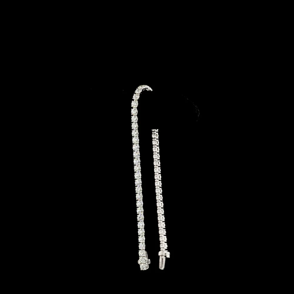 14K White Gold Tennis Bracelet with 54 Round Brilliant Cut Natural Diamonds - 6.88 Carats Total Diamond Weight - Covaloro Fine Jewelry - Image 3