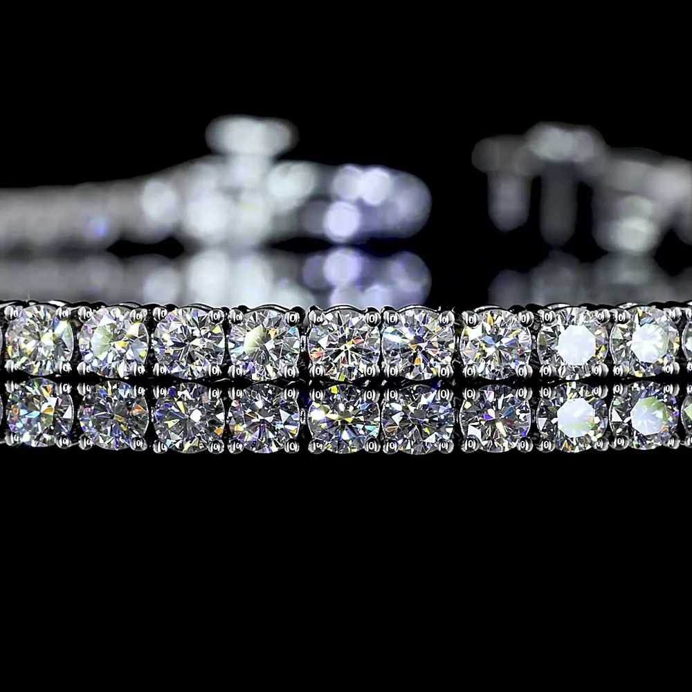 14K White Gold Tennis Bracelet with 74 Prong-Set Round Lab Diamonds - 2.96 Carat Total Weight, E-F Color VS Clarity - Covaloro Fine Jewelry - Image 2