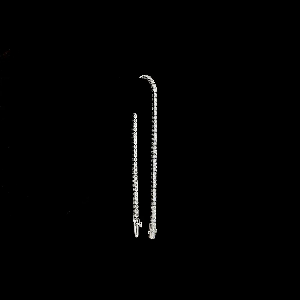 14K White Gold Tennis Bracelet with 74 Prong-Set Round Lab Diamonds - 2.96 Carat Total Weight, E-F Color VS Clarity - Covaloro Fine Jewelry - Image 3