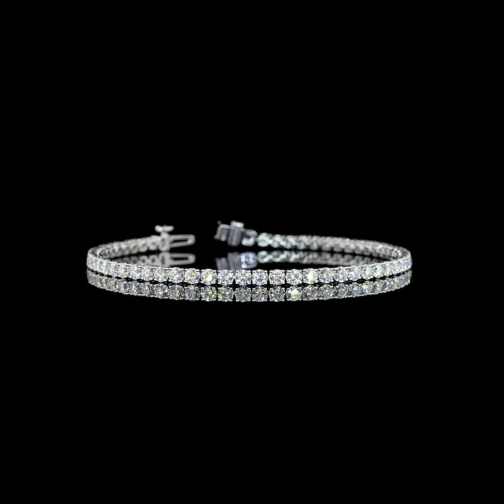14K White Gold Tennis Bracelet with Brilliant Round and Marquise Cut Lab Diamonds - 4.99 Carat Total Weight - Covaloro Fine Jewelry