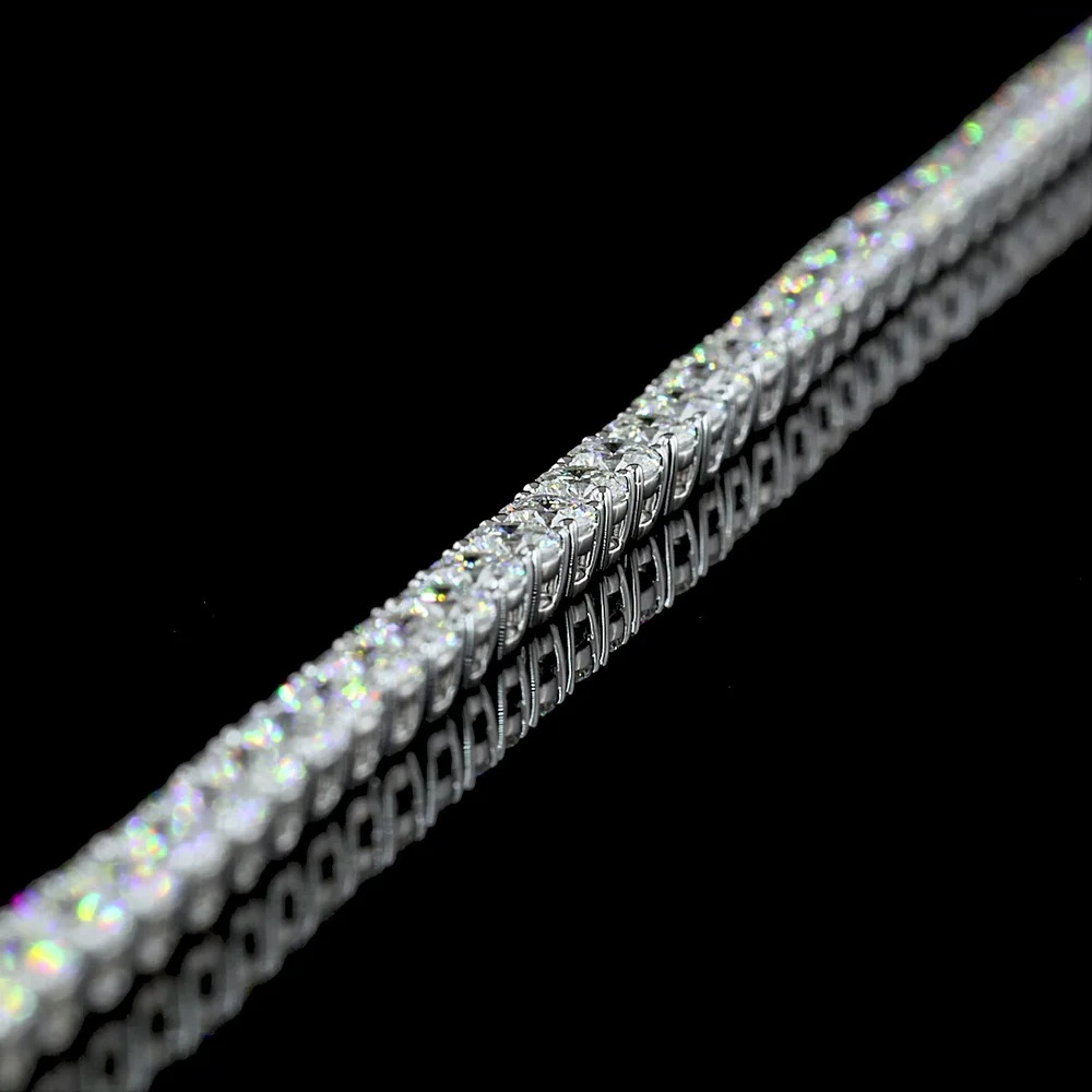 14K White Gold Tennis Bracelet with Brilliant Round and Marquise Cut Lab Diamonds - 4.99 Carat Total Weight - Covaloro Fine Jewelry - Image 3
