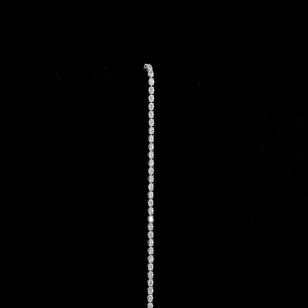 14K White Gold Tennis Bracelet with East-West Oval Cut Lab Diamonds - 4.31 Carat Total Weight, 46 Stones, E-F Color VS1 Clarity - Covaloro Fine Jewelry - Image 3