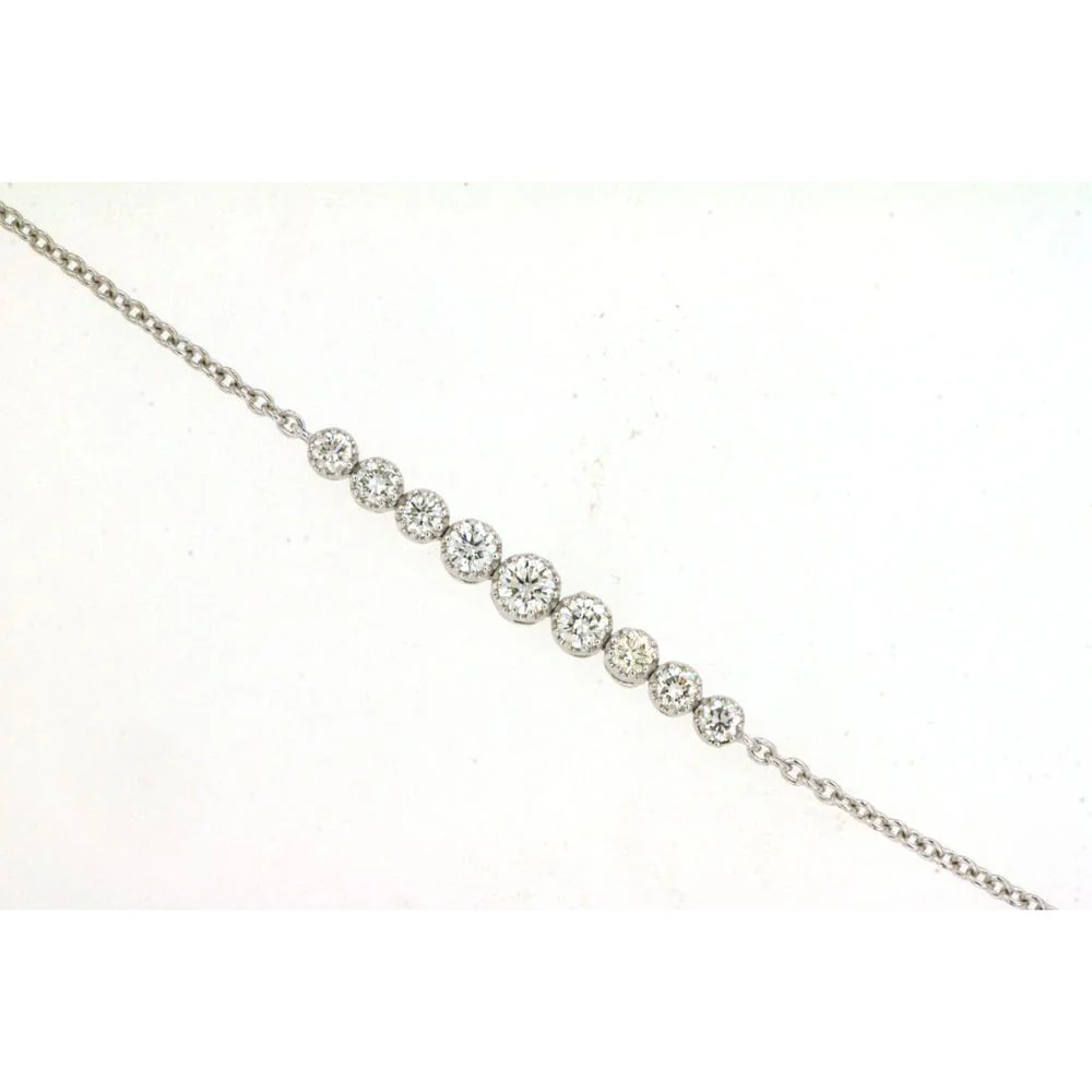 14K White Gold Tennis Bracelet with Graduating Round Diamonds - 0.28 Carats Total Diamond Weight - Royal Jewelry