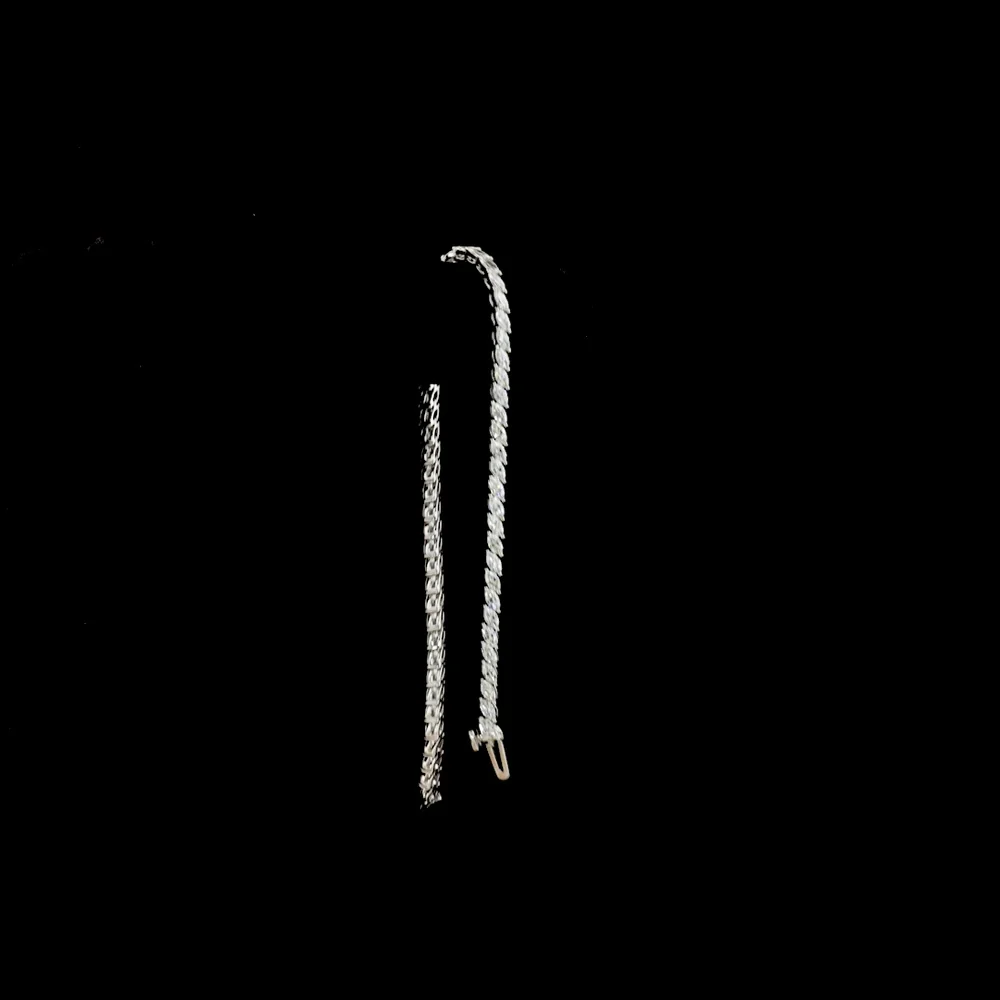 14K White Gold Tennis Bracelet with Inclined Prong Set Marquise Cut Natural Diamonds - 3.61 Carat Total Diamond Weight - Covaloro Fine Jewelry - Image 3