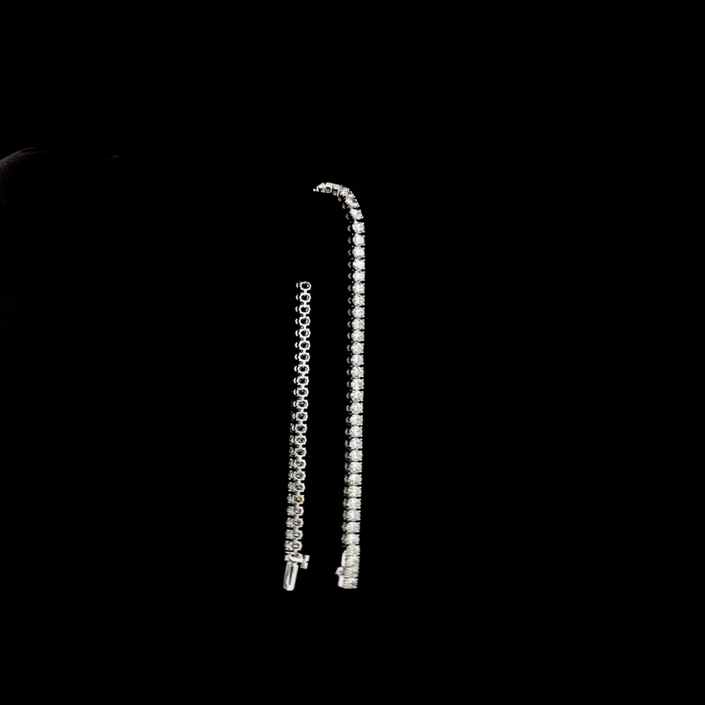 14K White Gold Tennis Bracelet with Prong-Set Oval Cut Natural Diamonds - 4.87 Carat Total Weight, E-F Color, VS+ Clarity - Covaloro Fine Jewelry - Image 3