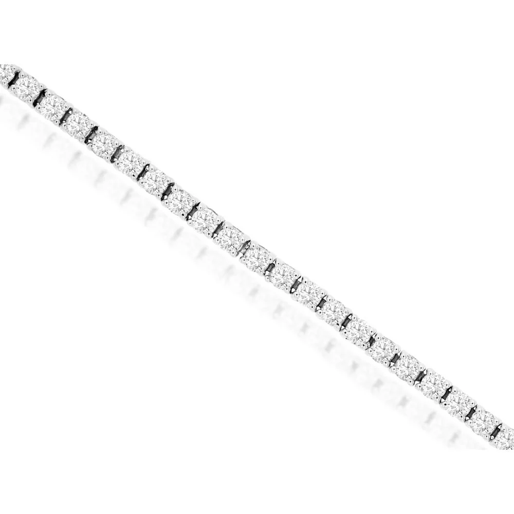 14K White Gold Tennis Bracelet with Prong Set Round Diamonds - 2.00 Carats Total Diamond Weight - Royal Jewelry