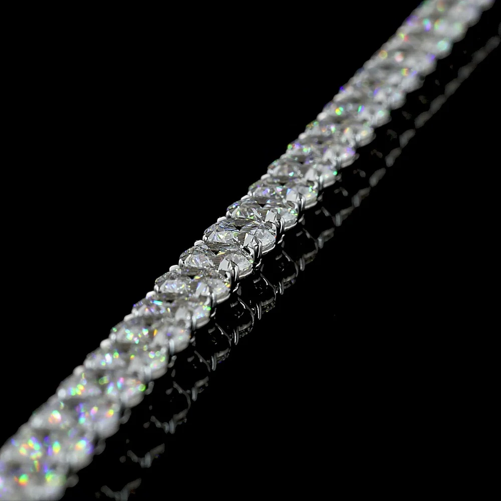 14K White Gold Tennis Bracelet with Round and Marquise Cut Lab Diamonds - 16.58 Carat Total Weight - Covaloro Fine Jewelry - Image 3