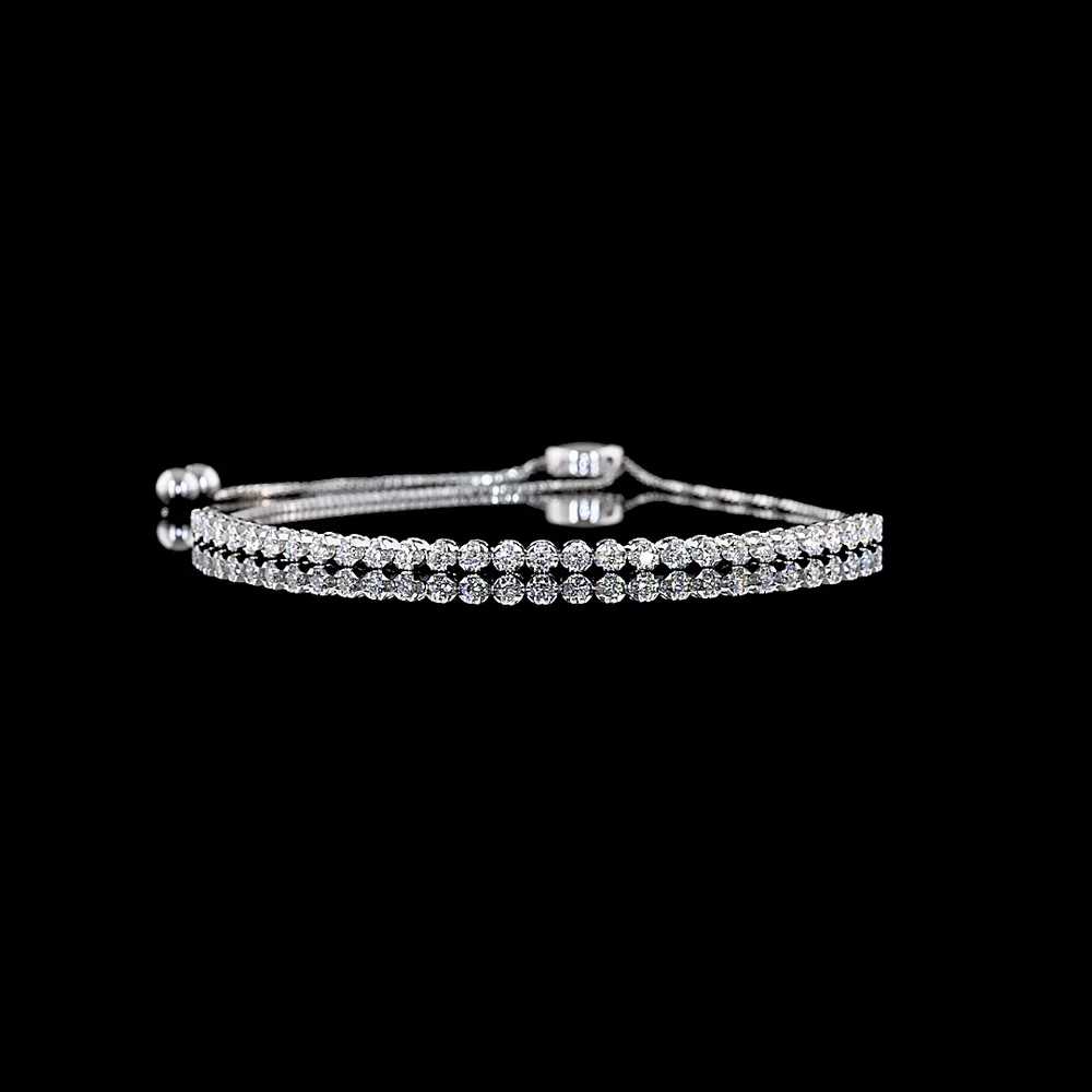 14K White Gold Tennis Bracelet with U-Prong Set Round Lab Diamonds - 0.90 Carat Total Weight, 29 Stones, E-F Color VS1 Clarity - Covaloro Fine Jewelry