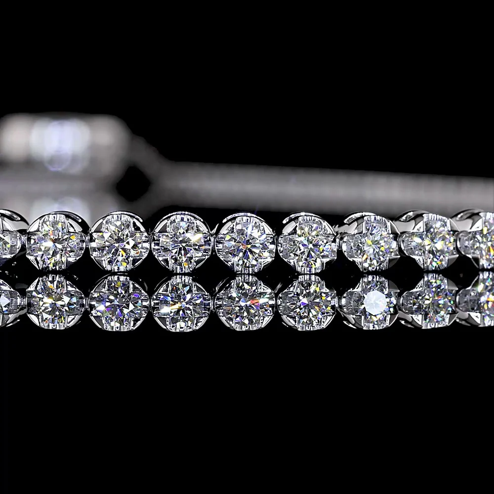 14K White Gold Tennis Bracelet with U-Prong Set Round Lab Diamonds - 0.90 Carat Total Weight, 29 Stones, E-F Color VS1 Clarity - Covaloro Fine Jewelry - Image 2