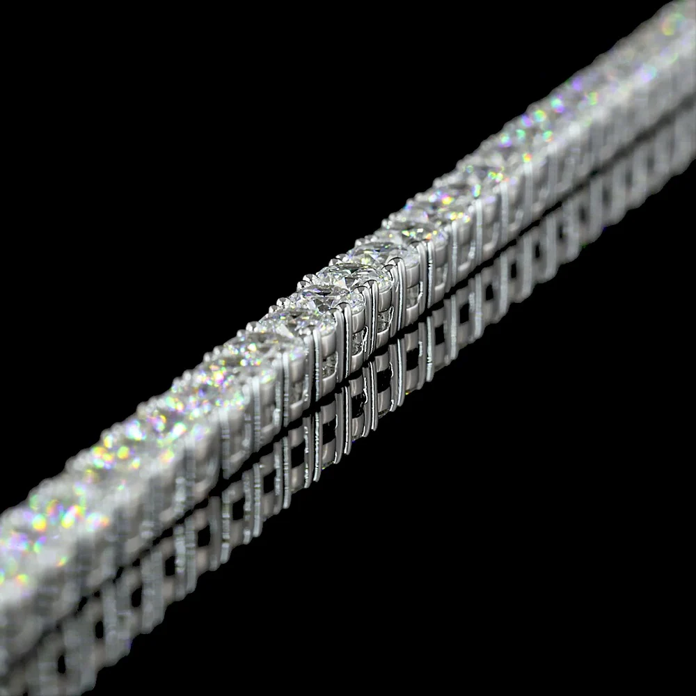 14K White Gold Tennis Necklace with 140 Brilliant Cut Round Lab Diamonds - E-F VS Clarity, 12.56 Carat Total Weight - Covaloro Fine Jewelry - Image 4