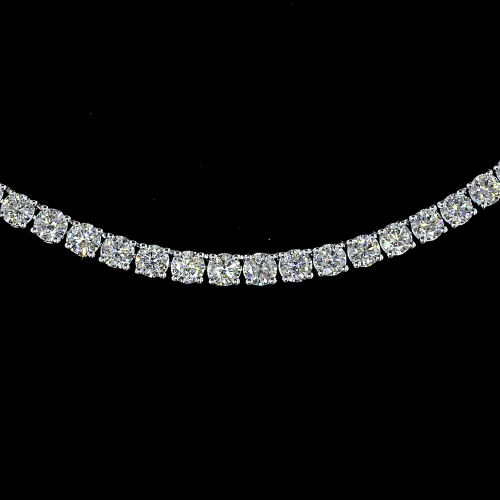 14K White Gold Tennis Necklace with 170 Prong-Set Round Lab Diamonds - 9.43 Carat Total Weight - Covaloro Fine Jewelry - Image 2