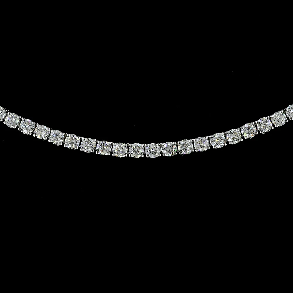 14K White Gold Tennis Necklace with 213 Prong-Set Round Lab Diamonds - 4.43 Carat Total Weight, E-F Color VS Clarity - Covaloro Fine Jewelry - Image 2