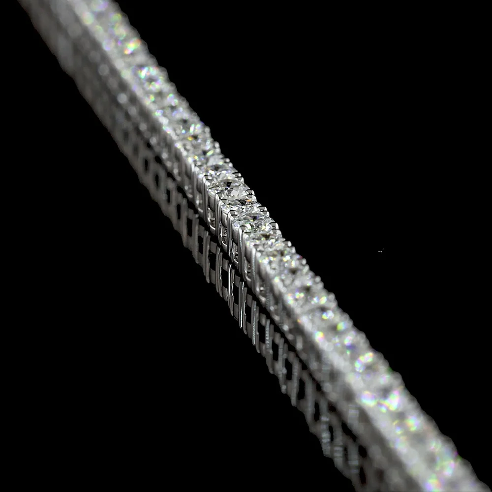 14K White Gold Tennis Necklace with 213 Prong-Set Round Lab Diamonds - 4.43 Carat Total Weight, E-F Color VS Clarity - Covaloro Fine Jewelry - Image 3