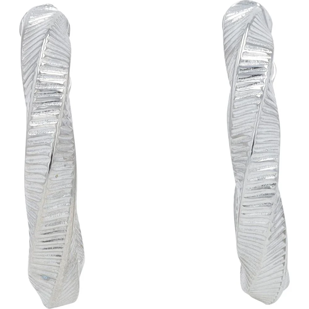 14K White Gold Twisted Hoop Earrings - Lightweight Textured Design - 1.89 Grams Total - Image 2