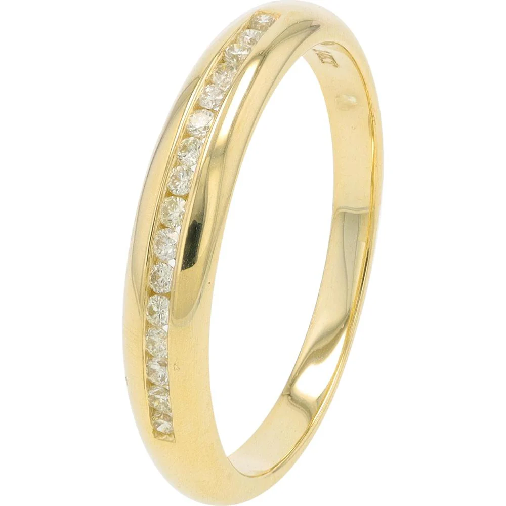 14K Yellow Gold 0.13 Carat Diamond Band with Channel Set Round Diamonds