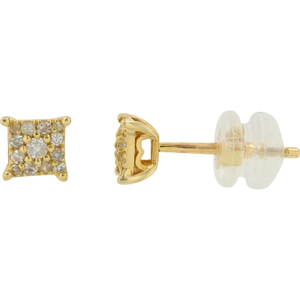 14K Yellow Gold 0.25 Carat Diamond Stud Earrings - 0.125 Carat Each Diamond - Image 2