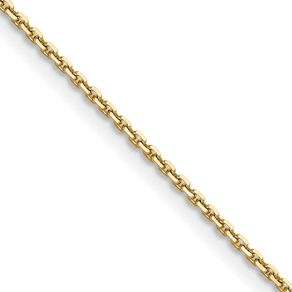 14K Yellow Gold 1.2mm Diamond-Cut Cable Chain Necklace - 14" by Oro Pregiato